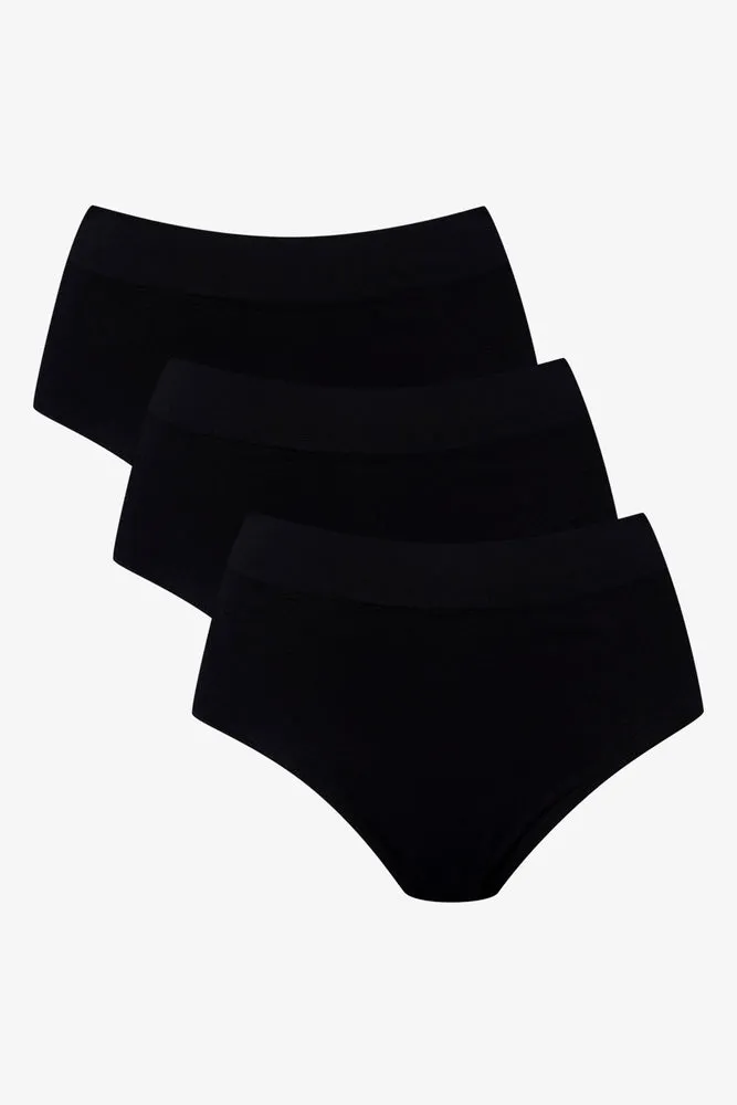 3 Pack Seamfree Brief Black