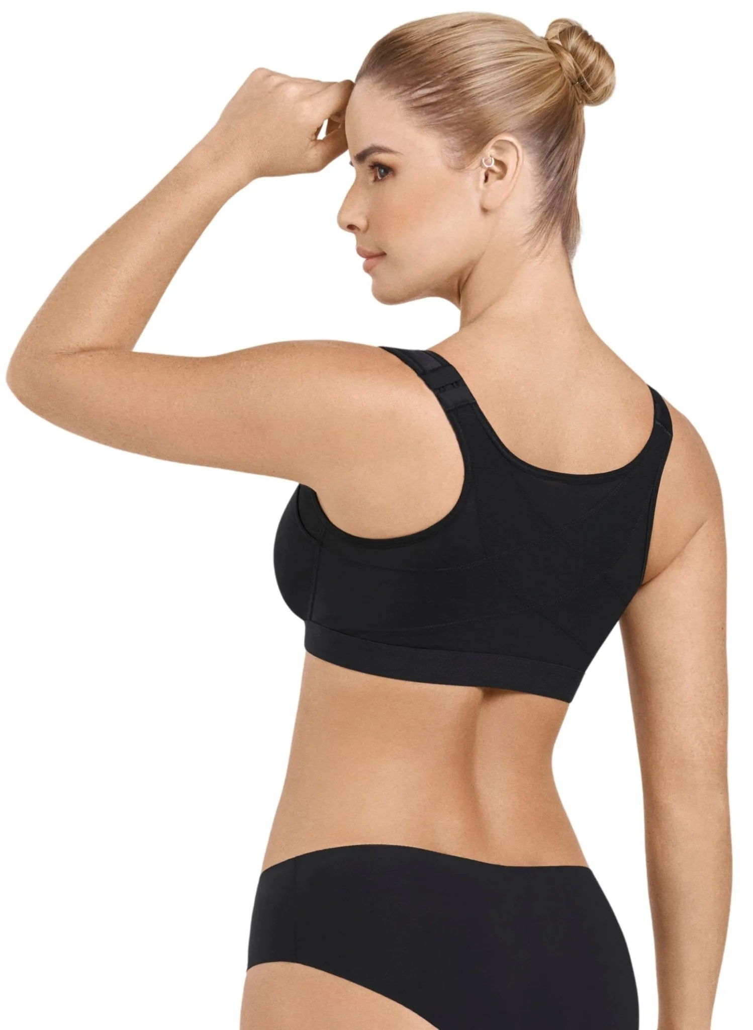 Back Support Posture Corrector Wireless Bra - Black