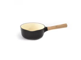 BergHOFF Ron 7" Saucepan 1.8Qt., Black,  Enameled Cast Iron, Wood Handle