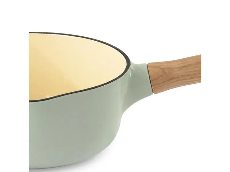 BergHOFF Ron 7" Saucepan 1.8Qt., Green,  Enameled Cast Iron, Wood Handle