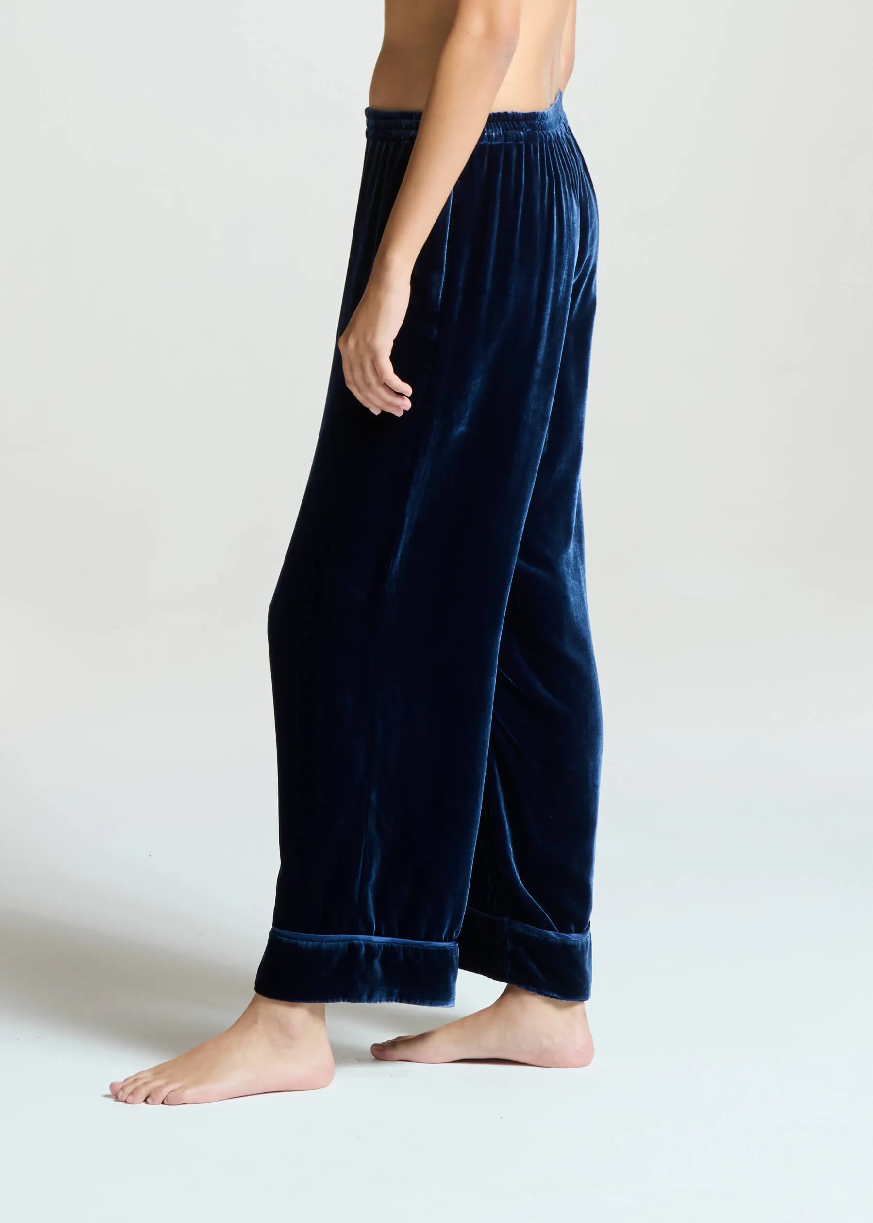 Brescia Trouser Midnight Viscose Velvet