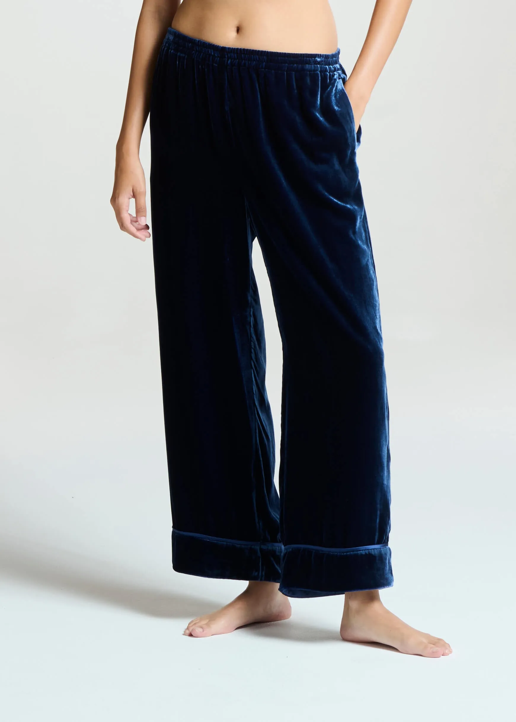 Brescia Trouser Midnight Viscose Velvet