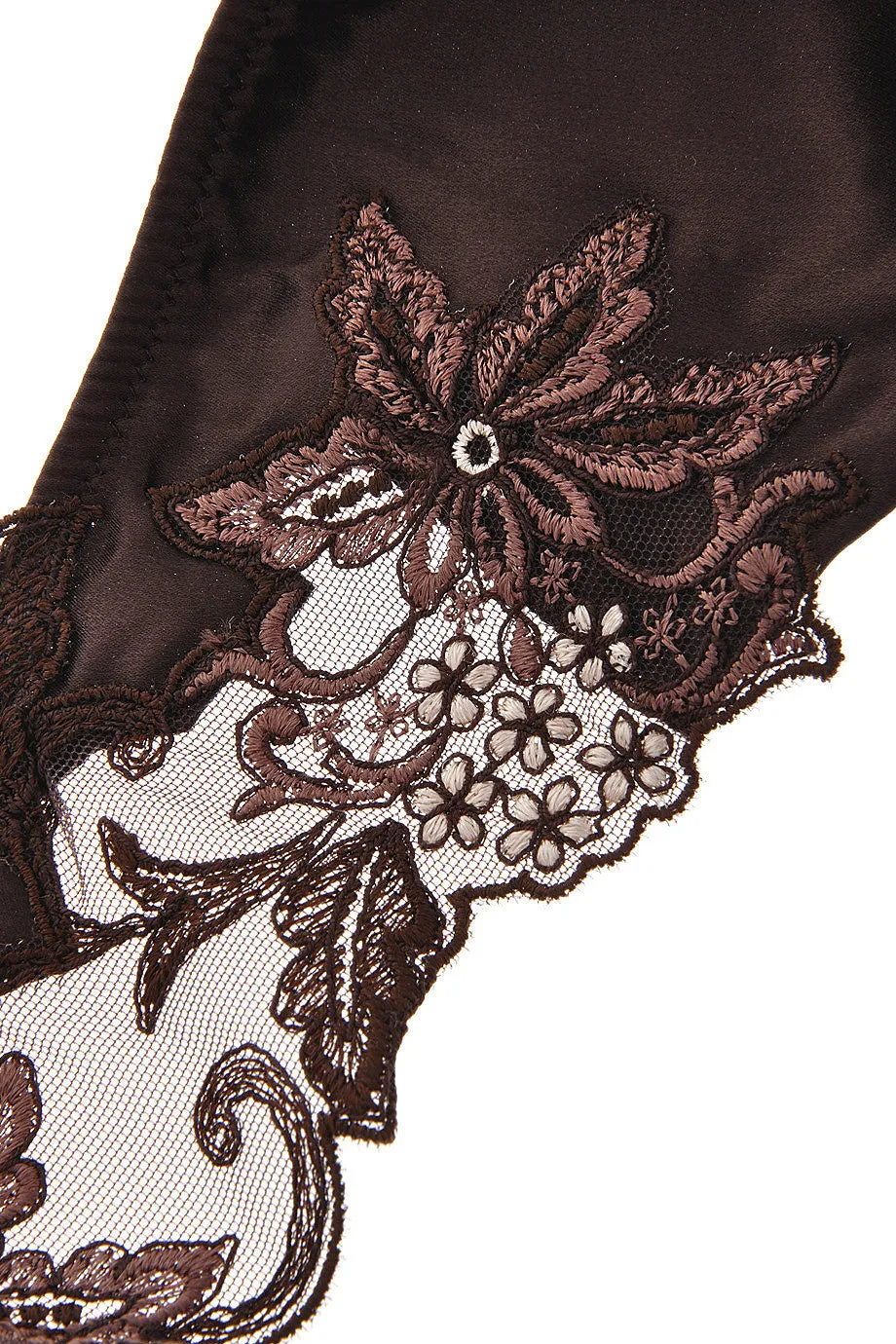 COTTON CLUB FLORAL LACE Brown Briefs