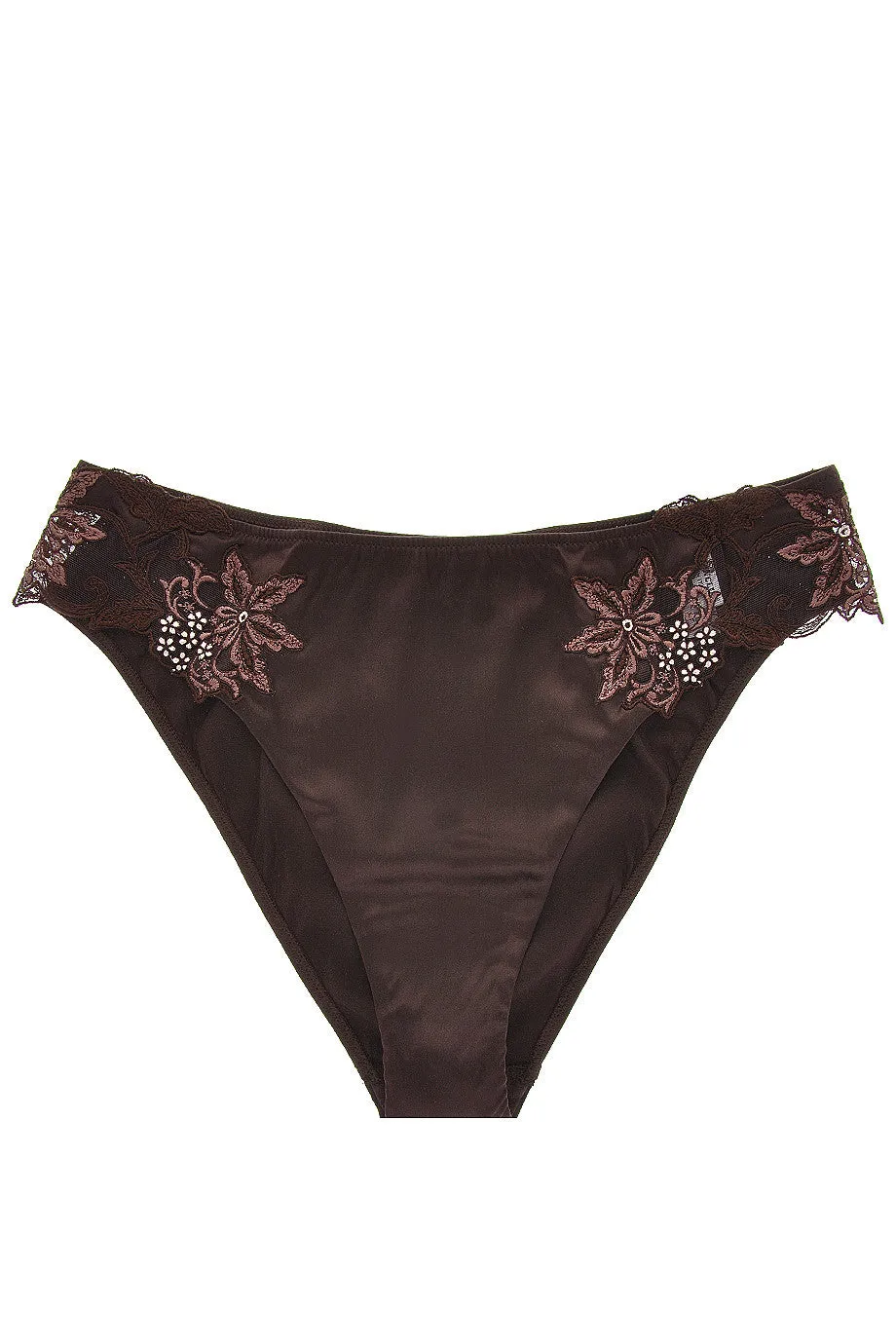 COTTON CLUB FLORAL LACE Brown Briefs