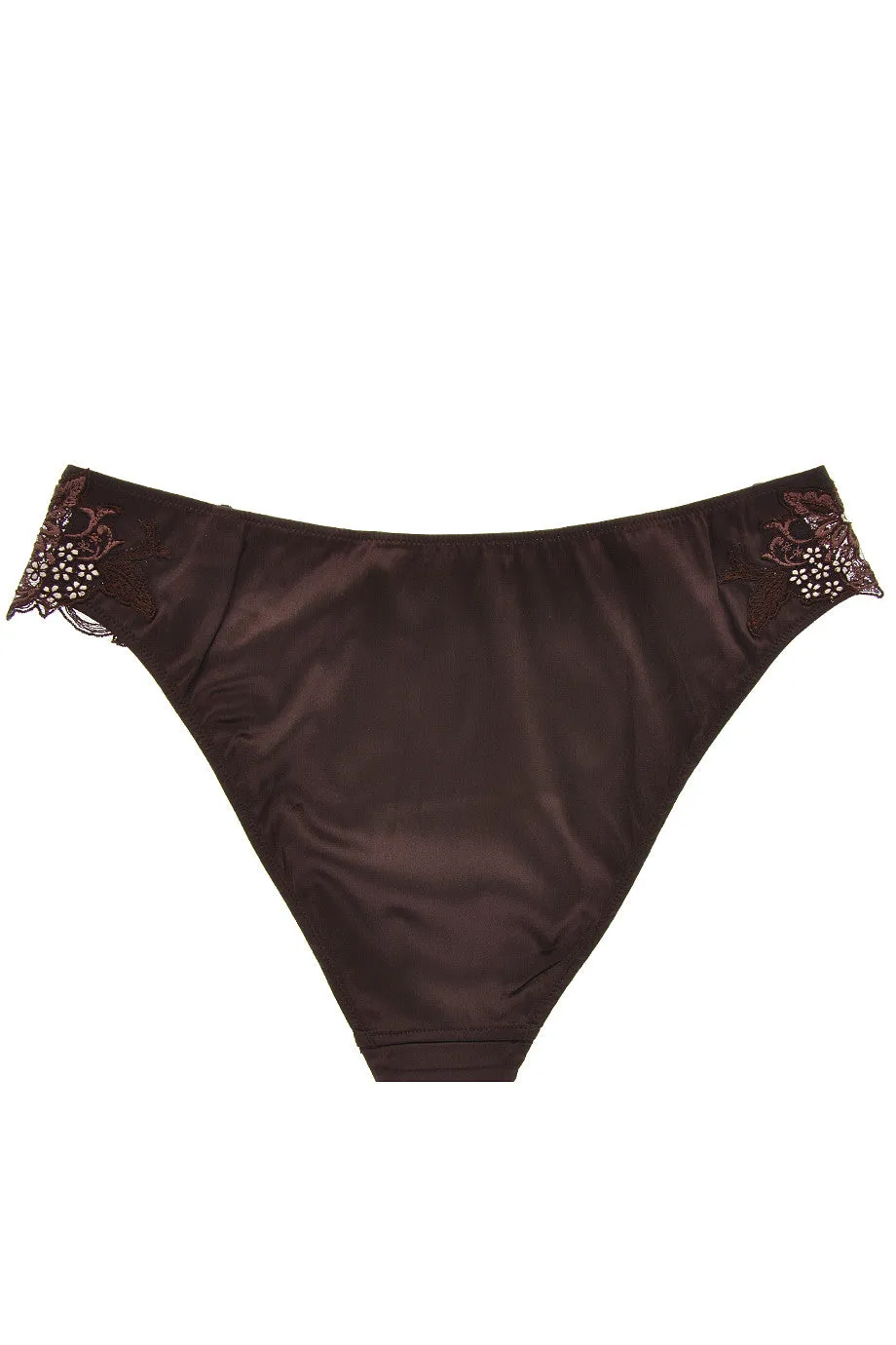 COTTON CLUB FLORAL LACE Brown Briefs