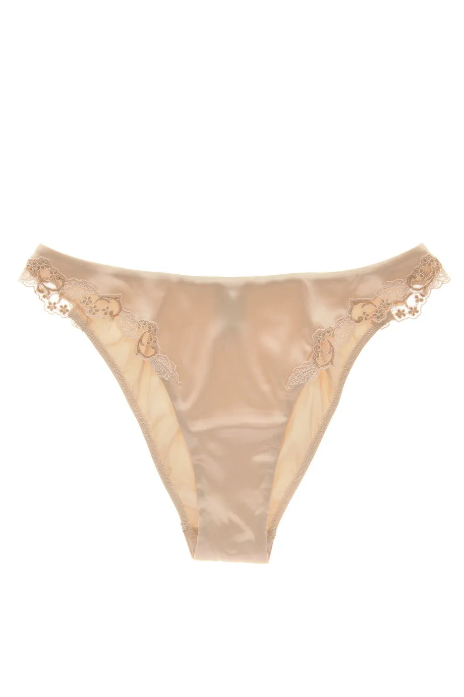 COTTON CLUB IVORY Silk Floral Briefs