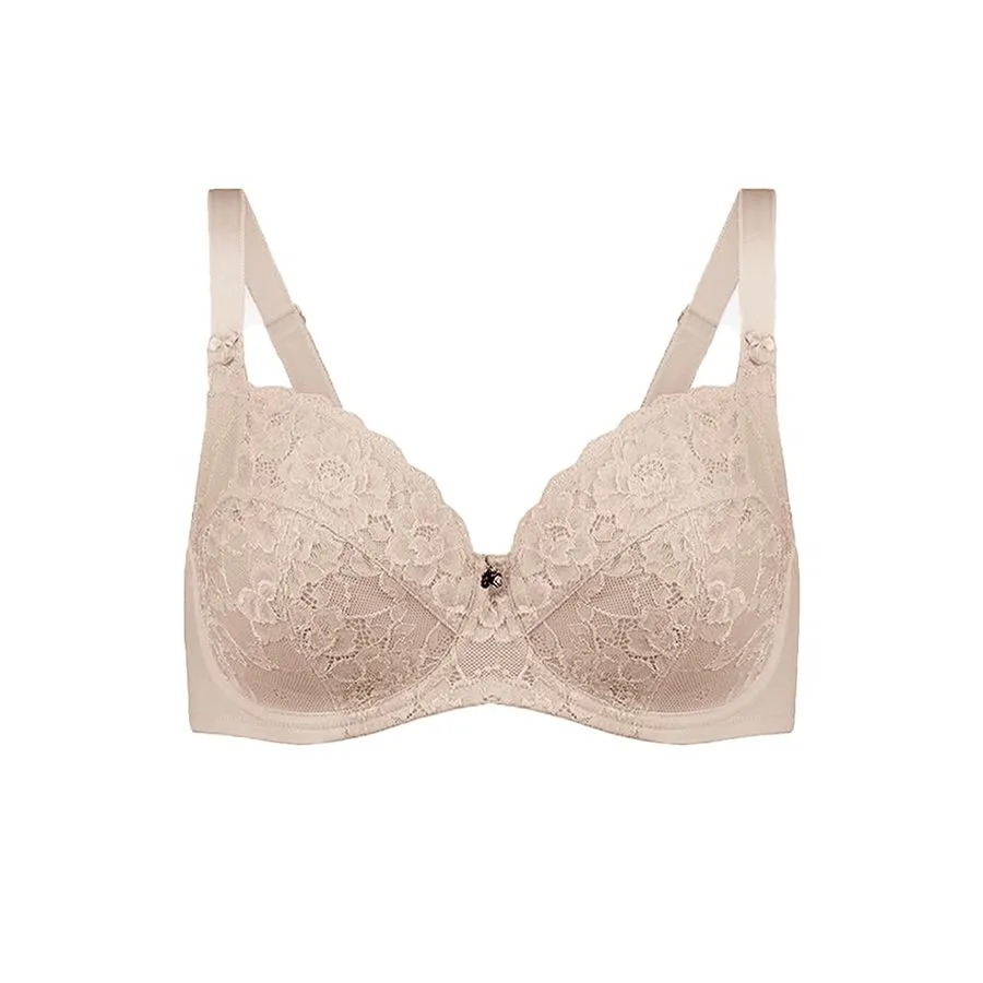 Dahlia Lace Premium Support Bra - Almond