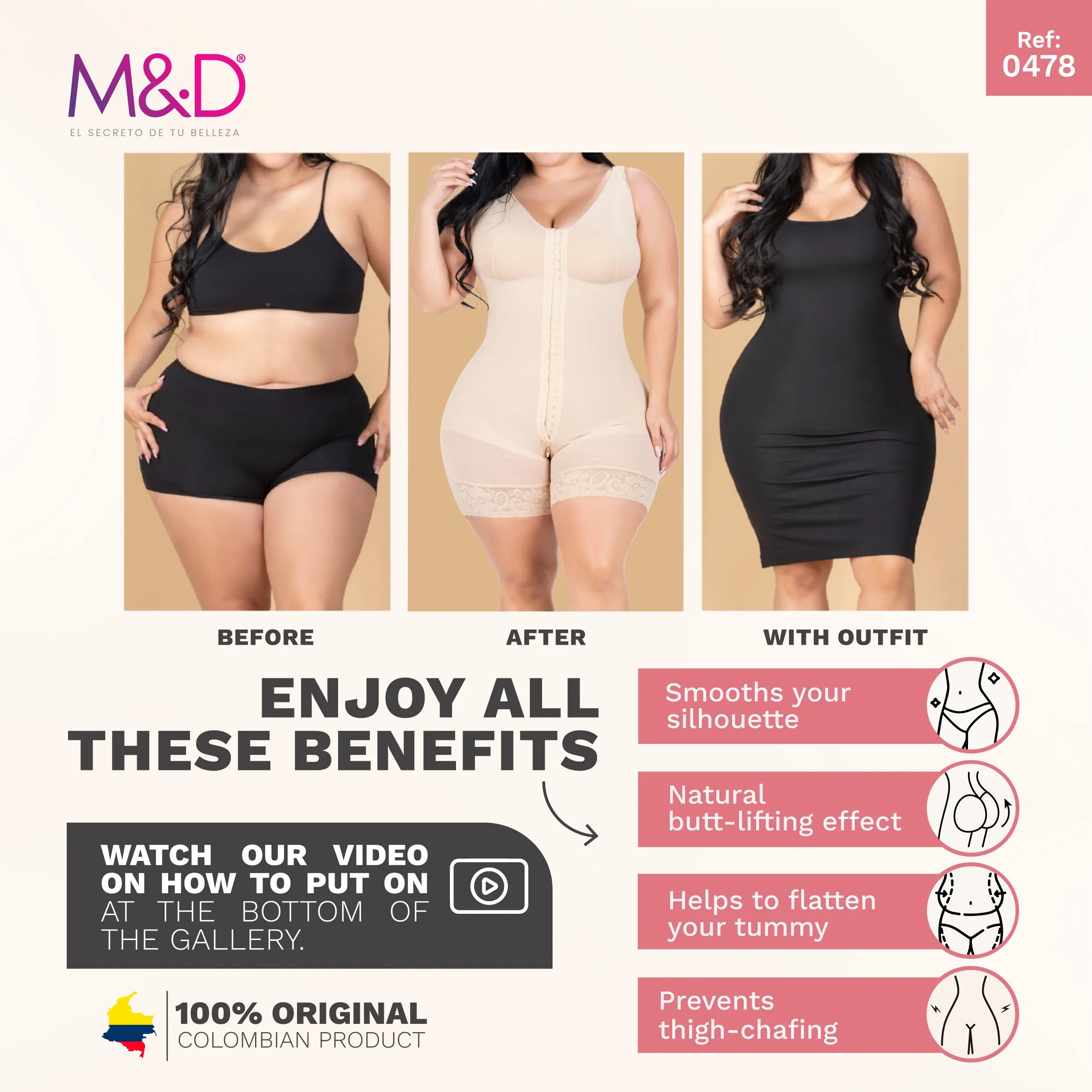 Daily Use Best Everyday Shapewear high compressive fabrics & Closure system Fajas MYD0478