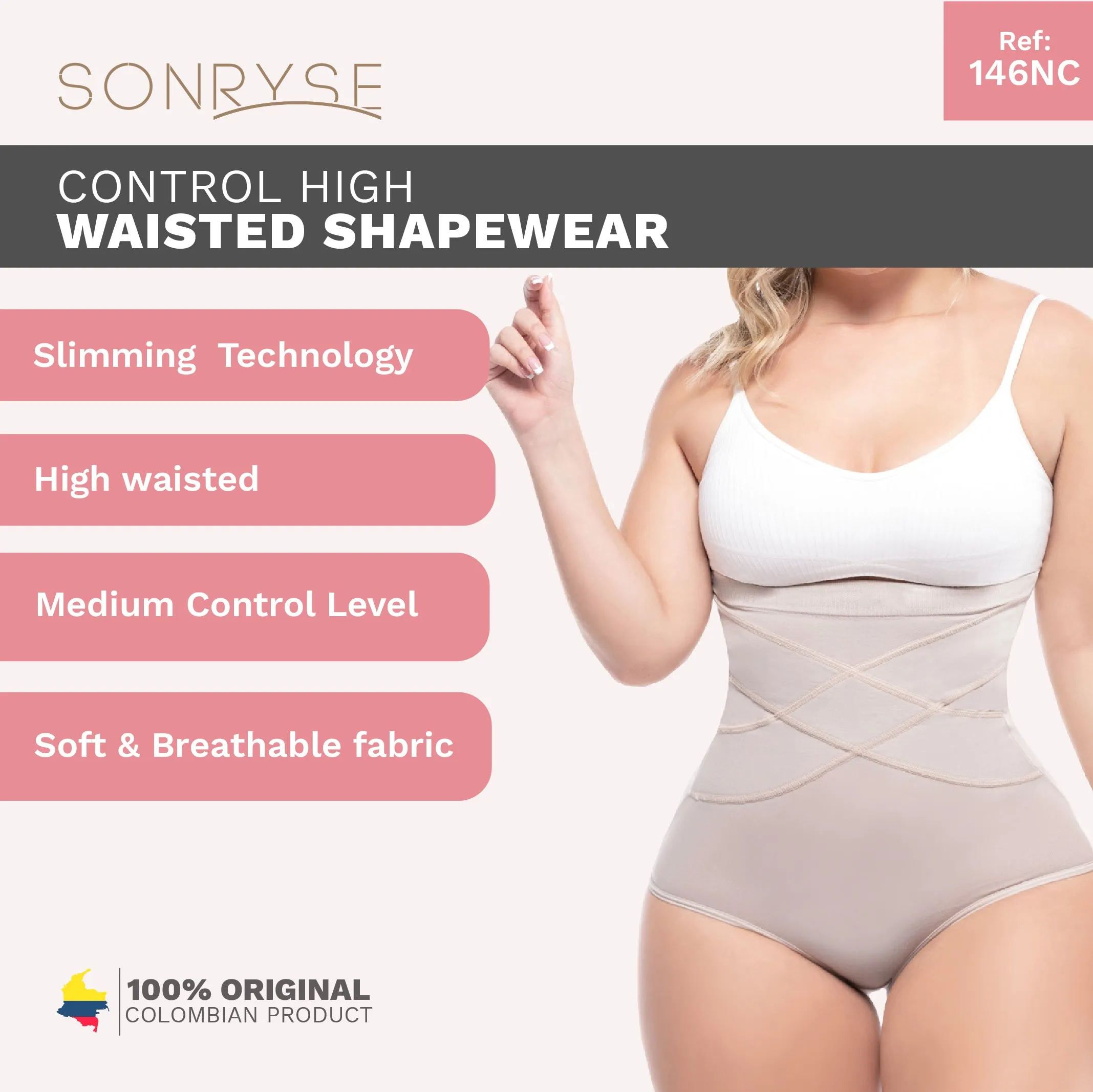 Daily Use Under Wear tummy control & Low back coverage Sonryse 146NC