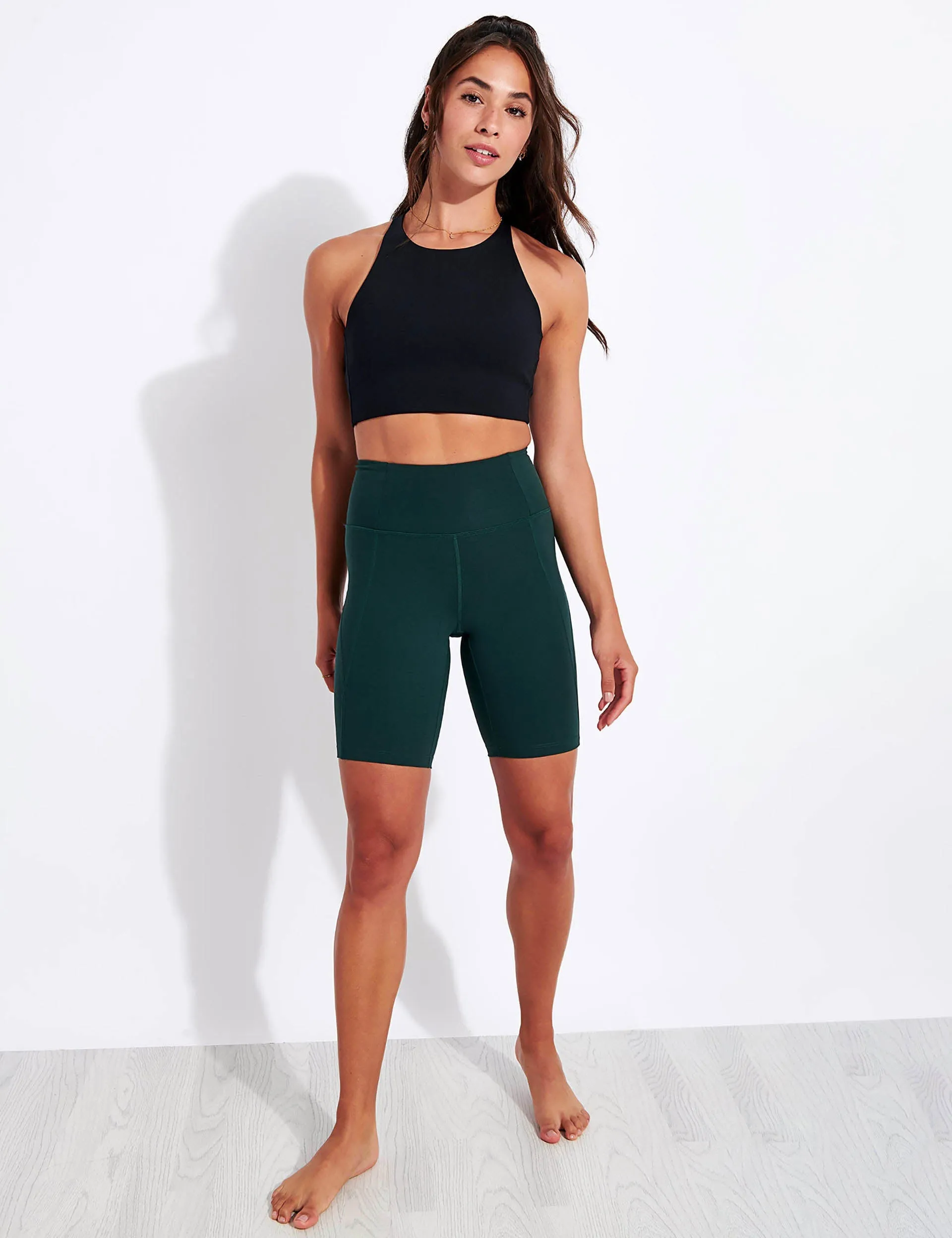 High Waisted Bike Short - Moss