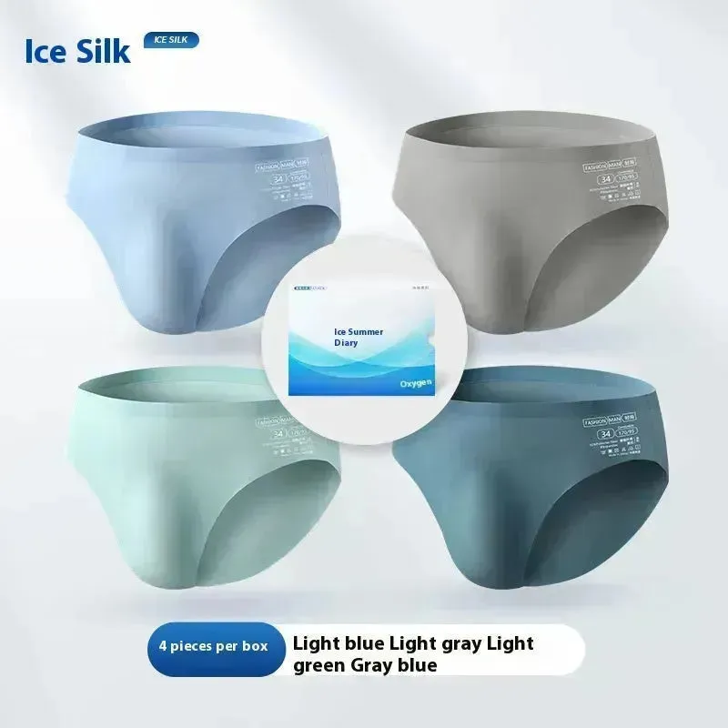 Ice Silk Men's Underwear Summer Seamless Briefs