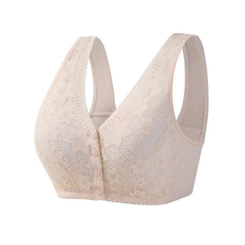 Ion Lifting and Detoxification Front Closure Bras - Comfortable Wireless Underwear with Front Button Closure