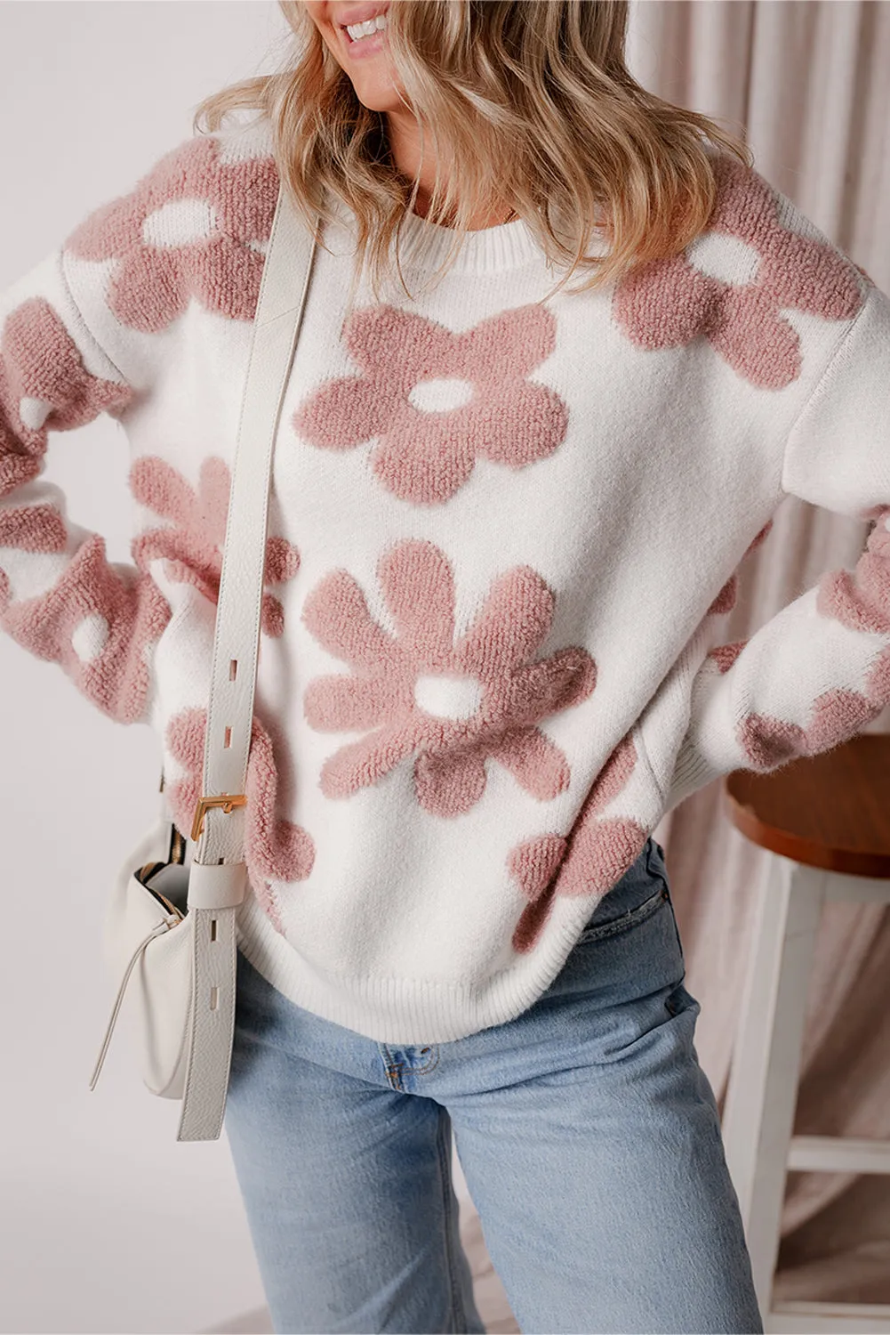 I've Got Flower Power White Floral Sweater