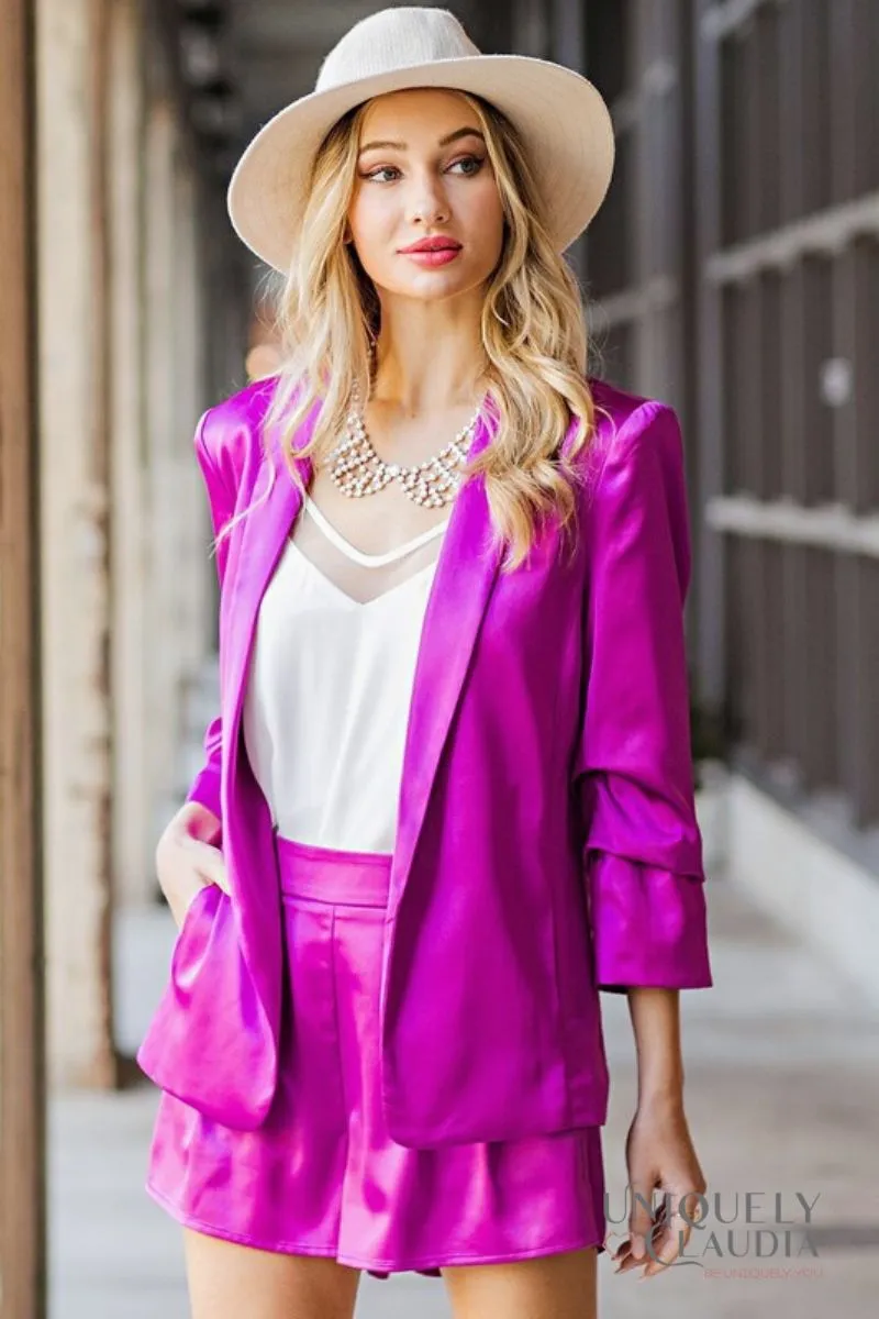 Katia Satin Shawl French Rose Blazer