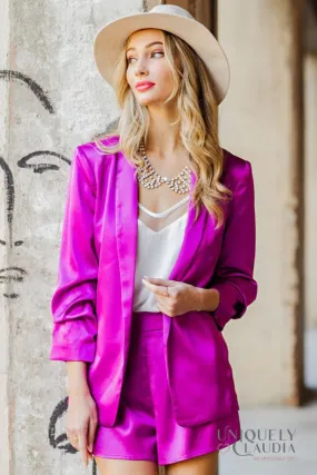 Katia Satin Shawl French Rose Blazer