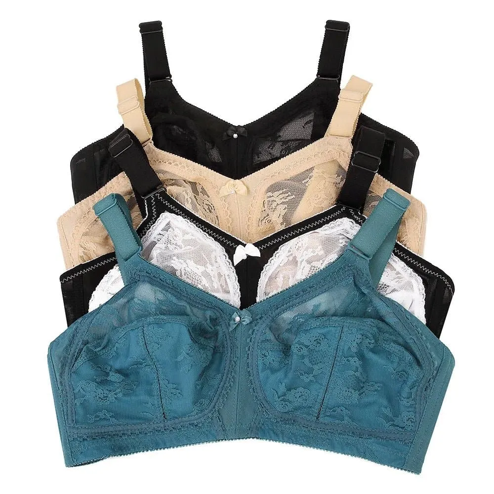 Lace Full Cup Bras - Wire-Free Support & Elegant Lace Detailing