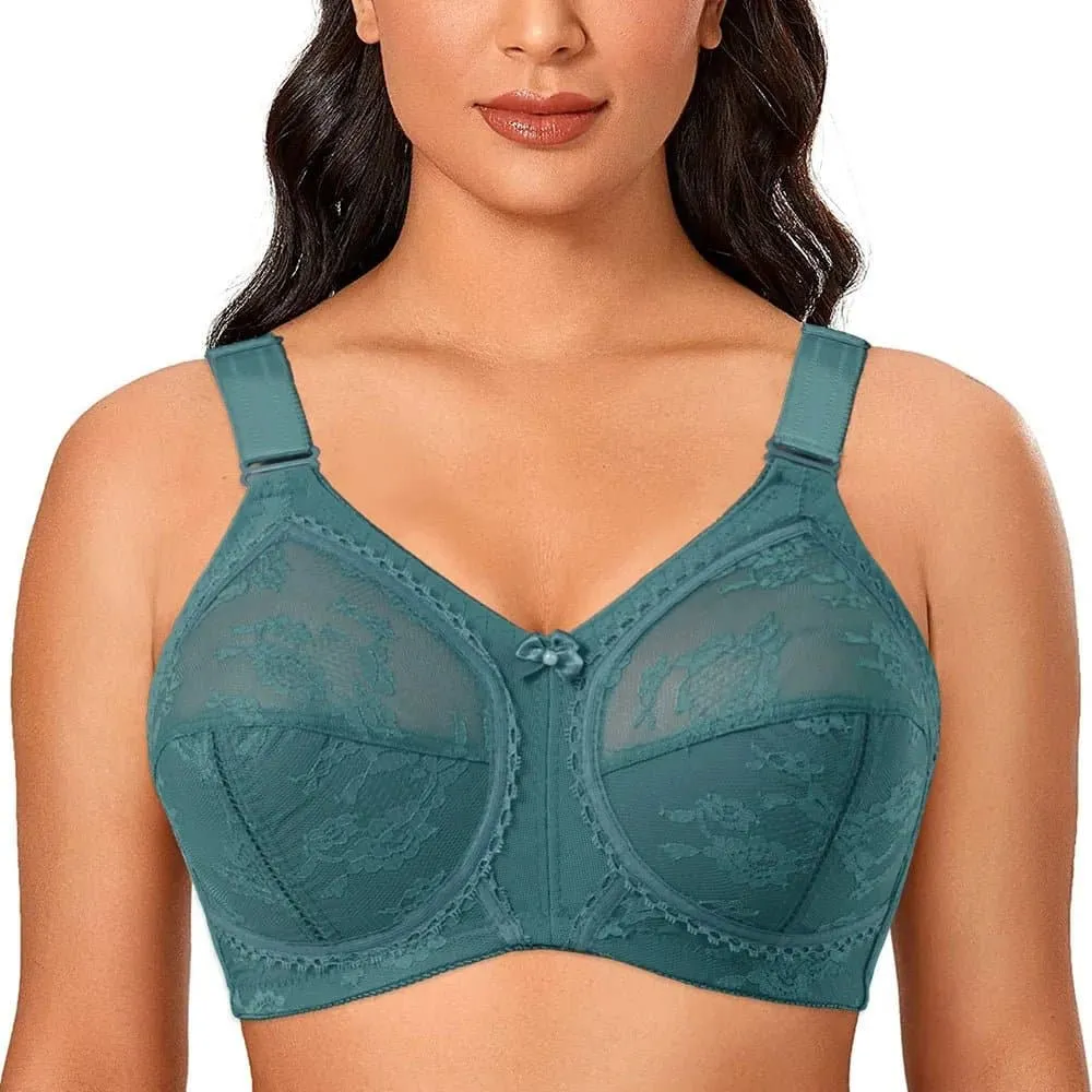 Lace Full Cup Bras - Wire-Free Support & Elegant Lace Detailing