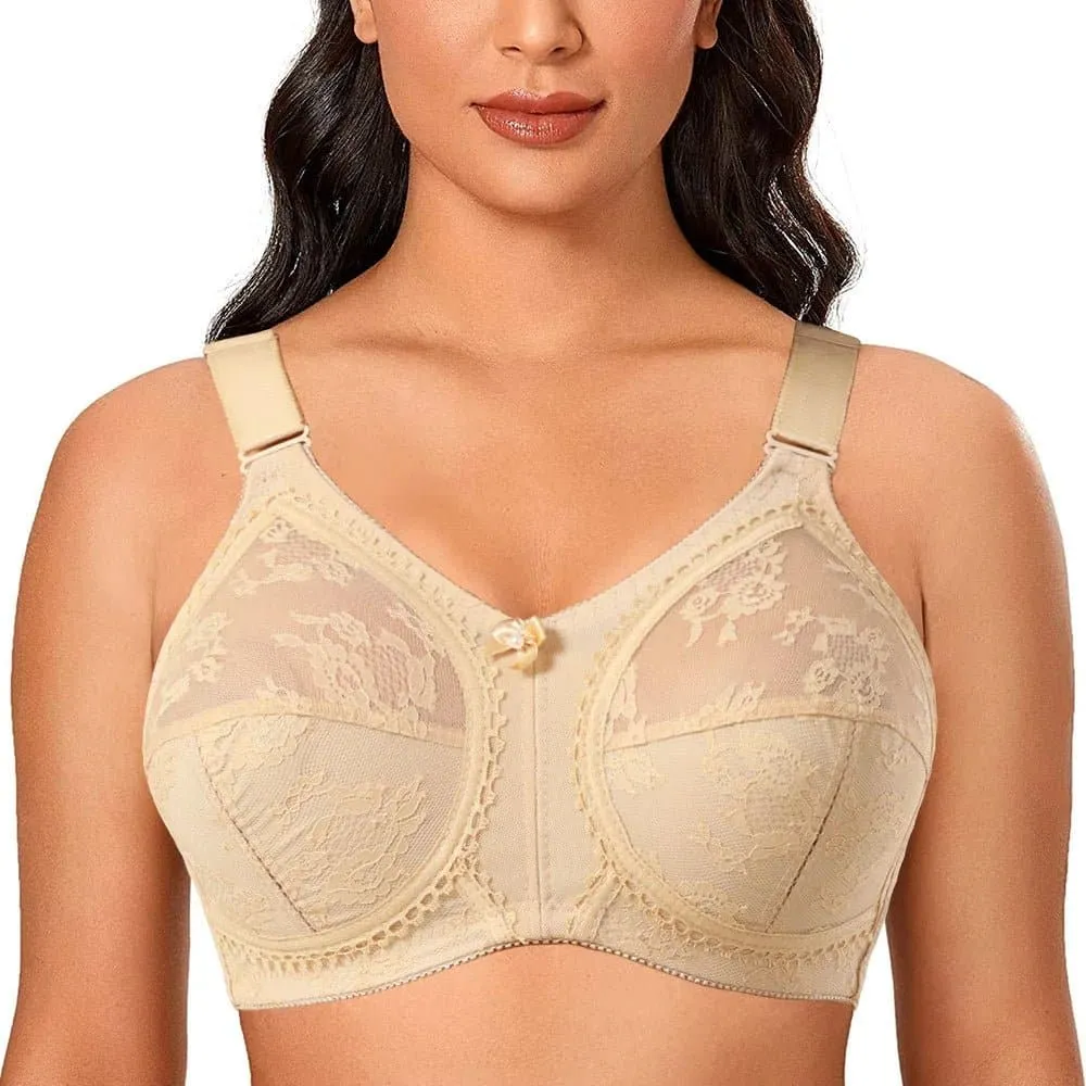 Lace Full Cup Bras - Wire-Free Support & Elegant Lace Detailing