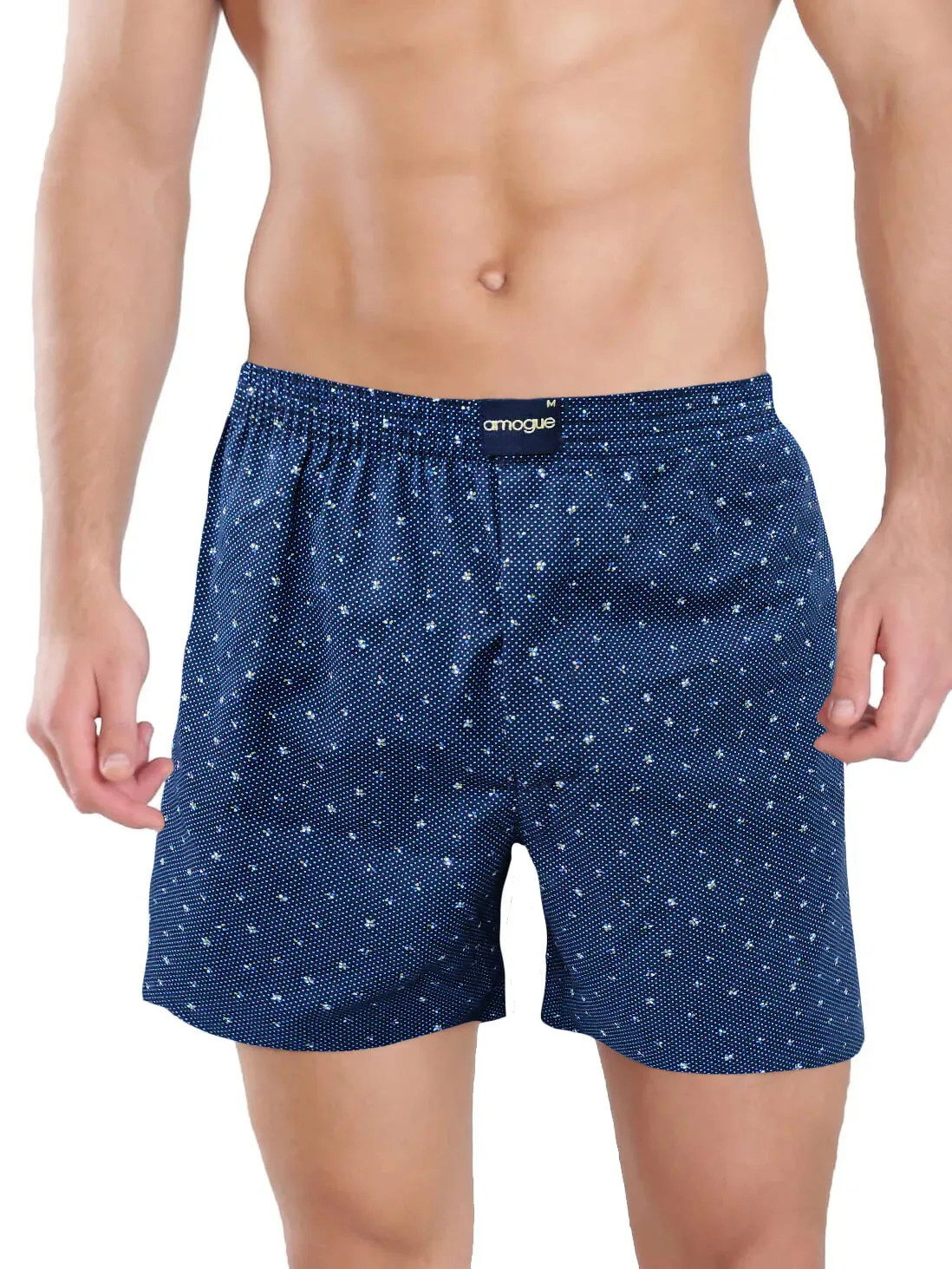 Maroon & Blue Dotted Cotton Boxers For Men(Pack of 2)