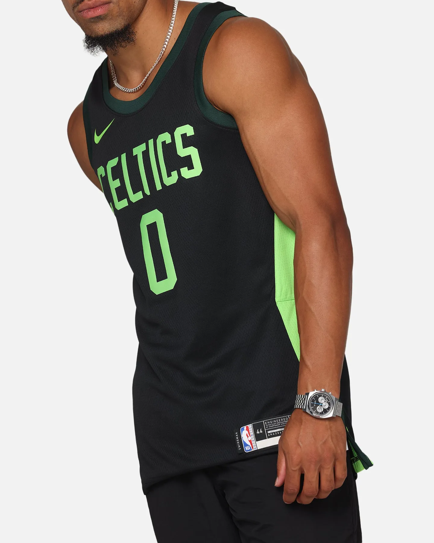 Nike Jayson Tatum Boston Celtics #0 City Edition 2024/25 Nike Dri-Fit NBA Swingman Jersey Black/Green