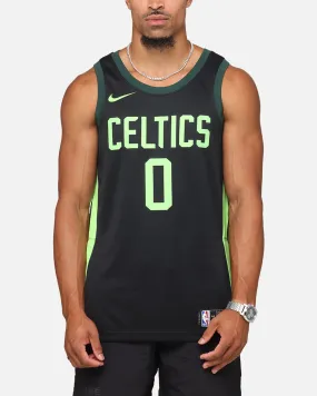 Nike Jayson Tatum Boston Celtics #0 City Edition 2024/25 Nike Dri-Fit NBA Swingman Jersey Black/Green