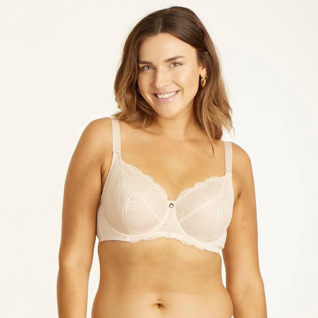 Peony Lace Full Cup Bra - Cafe Latte