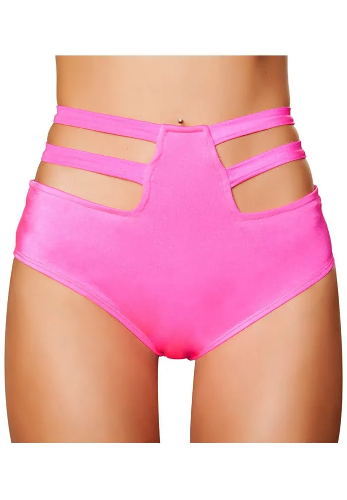 Pink High Waisted Strapped Shorts