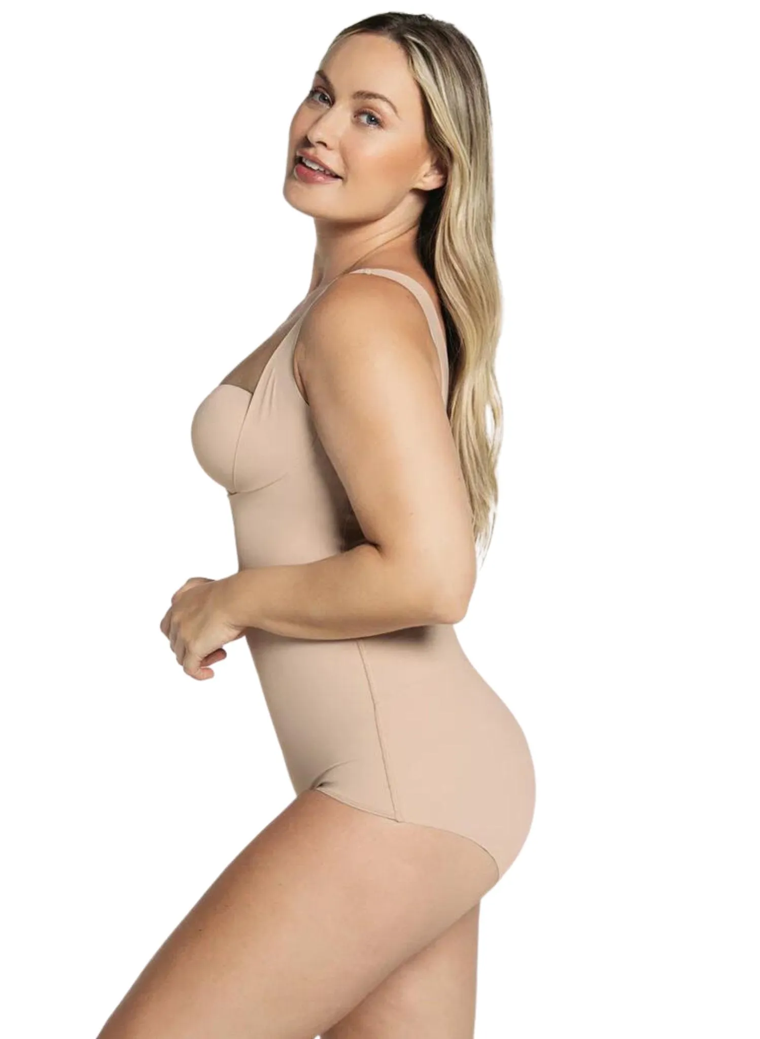 Plunge Back Classic Sculpting Body Shaper - Nude