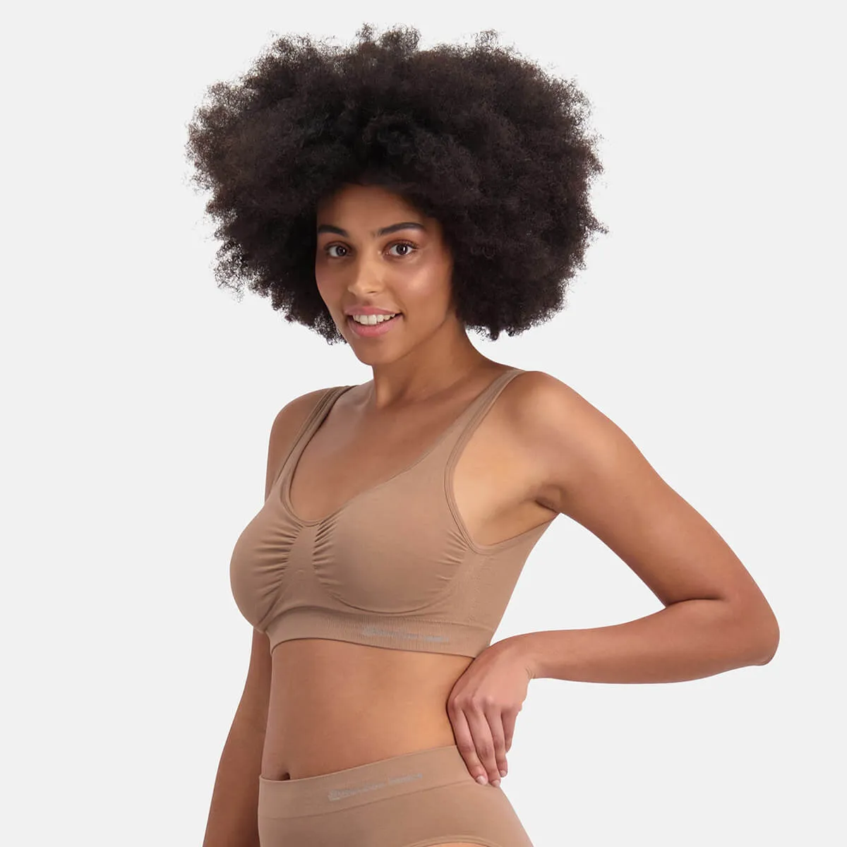 Seamless Padded Bra Fleur - Tan