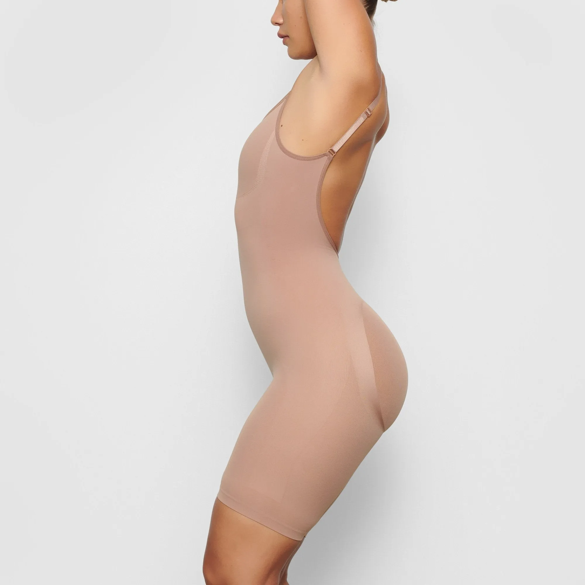 SEAMLESS SCULPT LOW BACK BODYSUIT MID THIGH | SIENNA