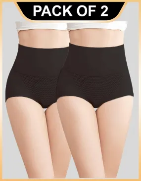 Shapewear for Women Tummy Control Women Panties Black (Pack of 2)