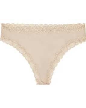 Silk Lace Thong | Smoke Grey