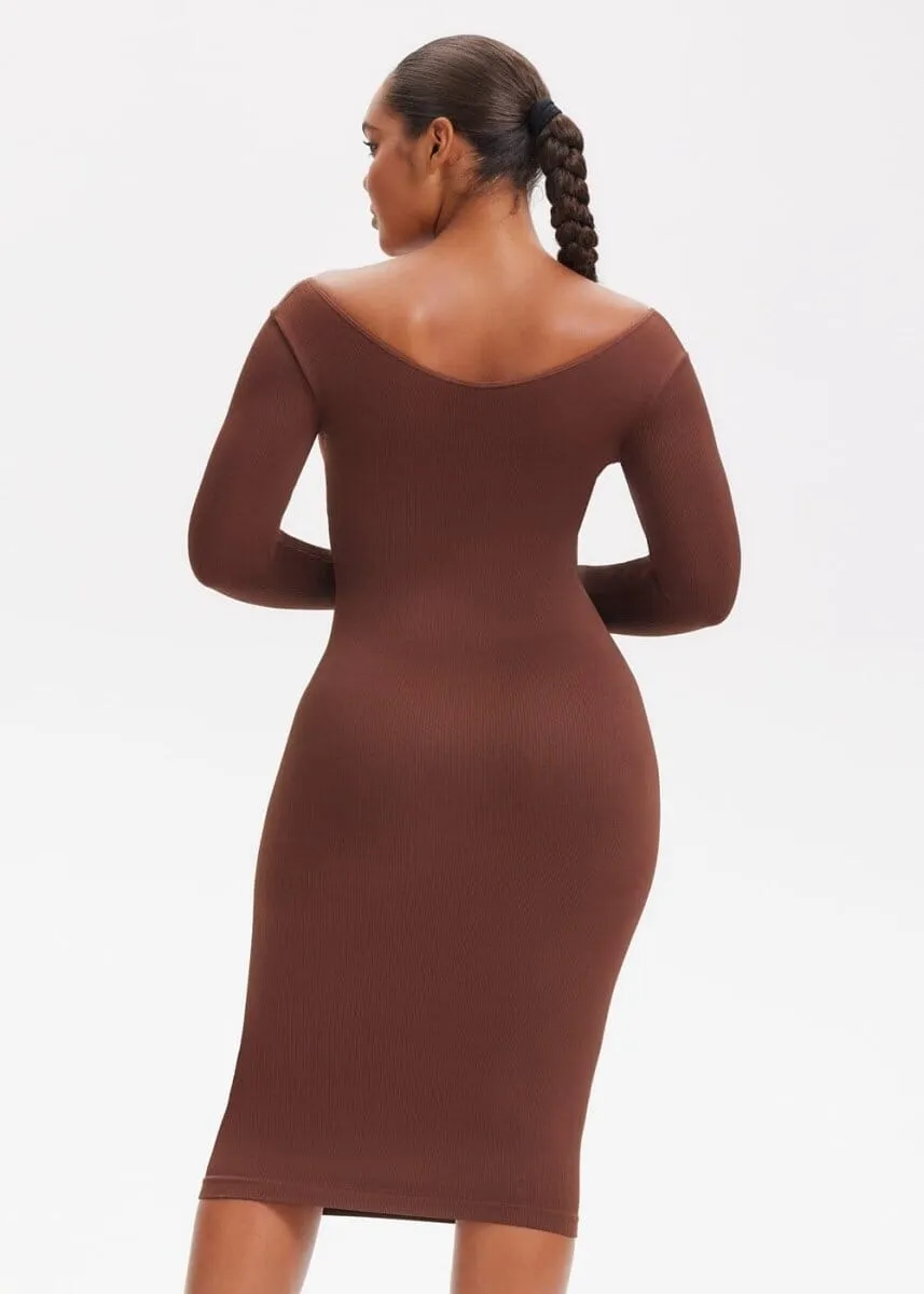 SnatchedKnit V-Neck Long Sleeve Sami Maxi Dress