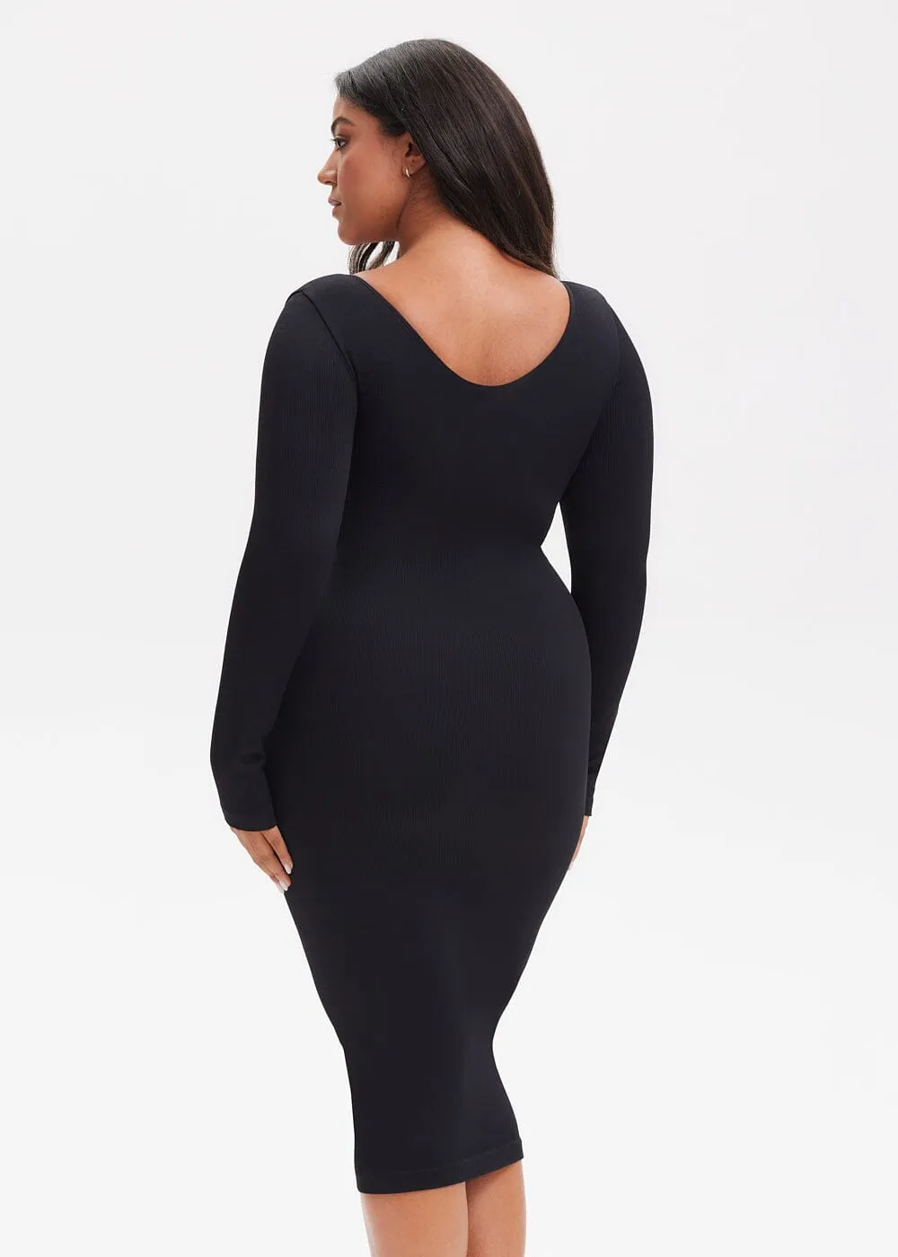 SnatchedKnit V-Neck Long Sleeve Sami Maxi Dress