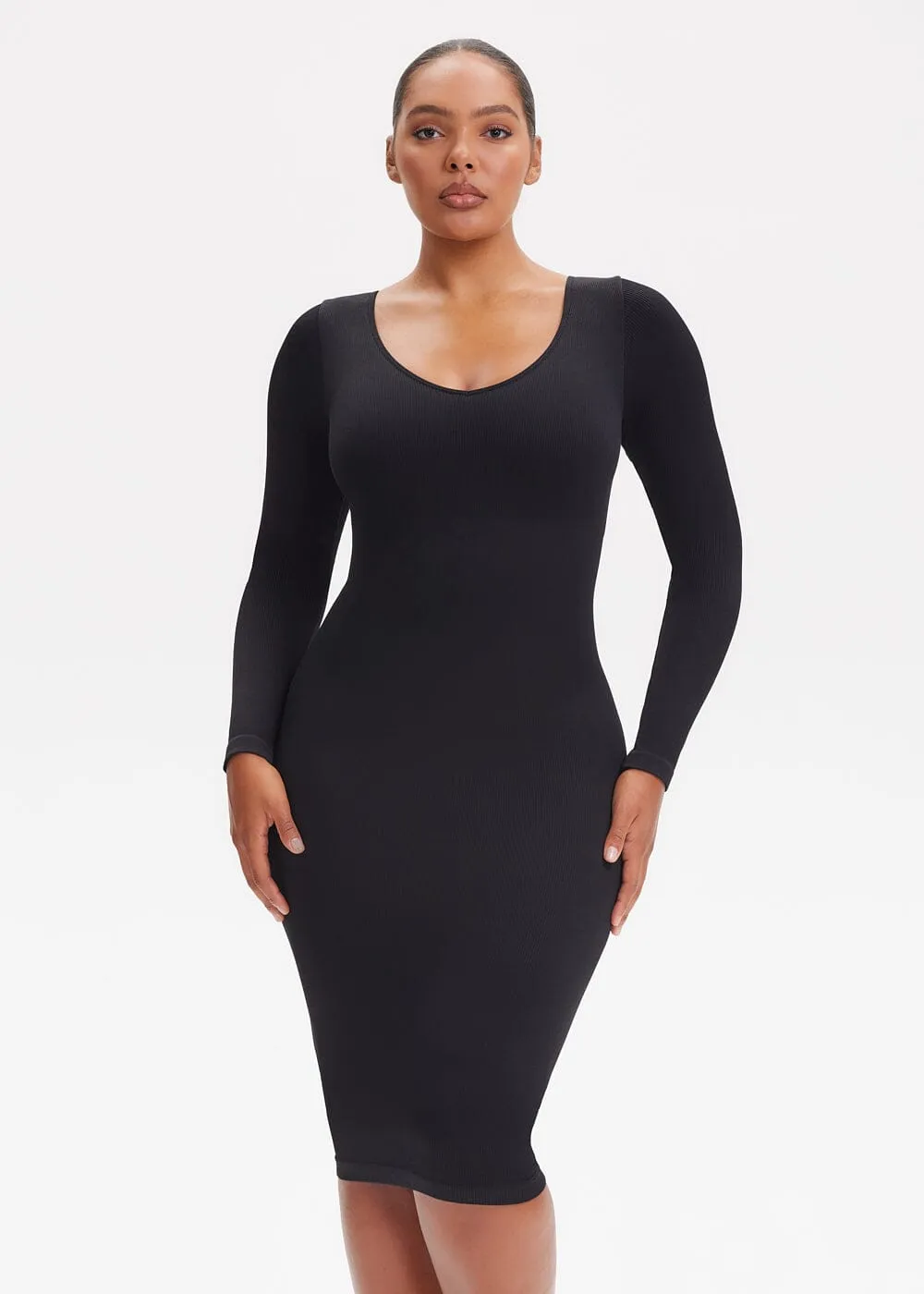 SnatchedKnit V-Neck Long Sleeve Sami Maxi Dress