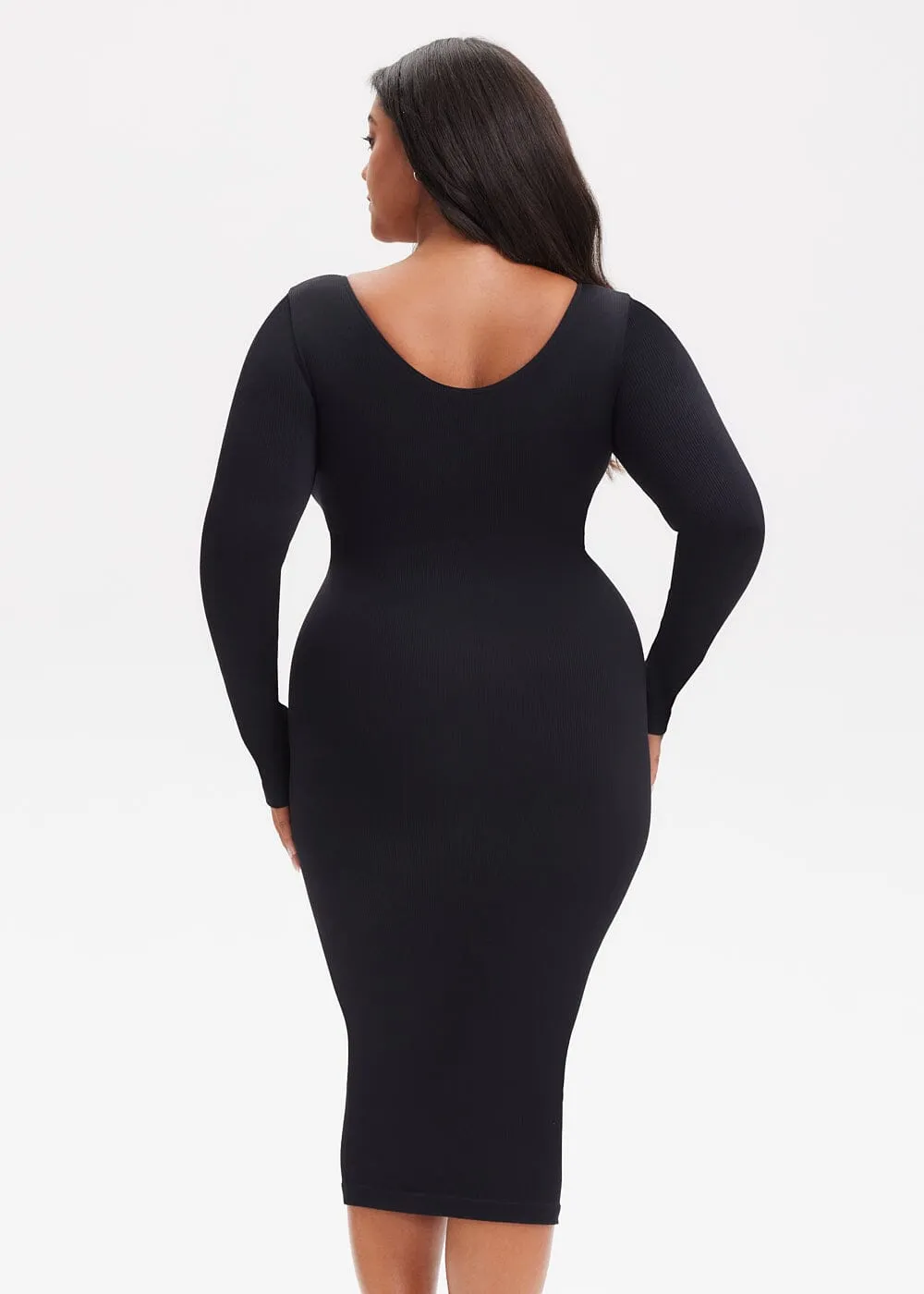 SnatchedKnit V-Neck Long Sleeve Sami Maxi Dress