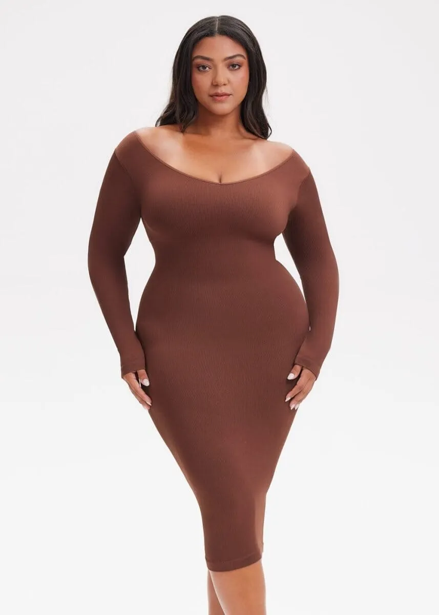 SnatchedKnit V-Neck Long Sleeve Sami Maxi Dress