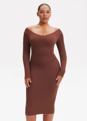 SnatchedKnit V-Neck Long Sleeve Sami Maxi Dress