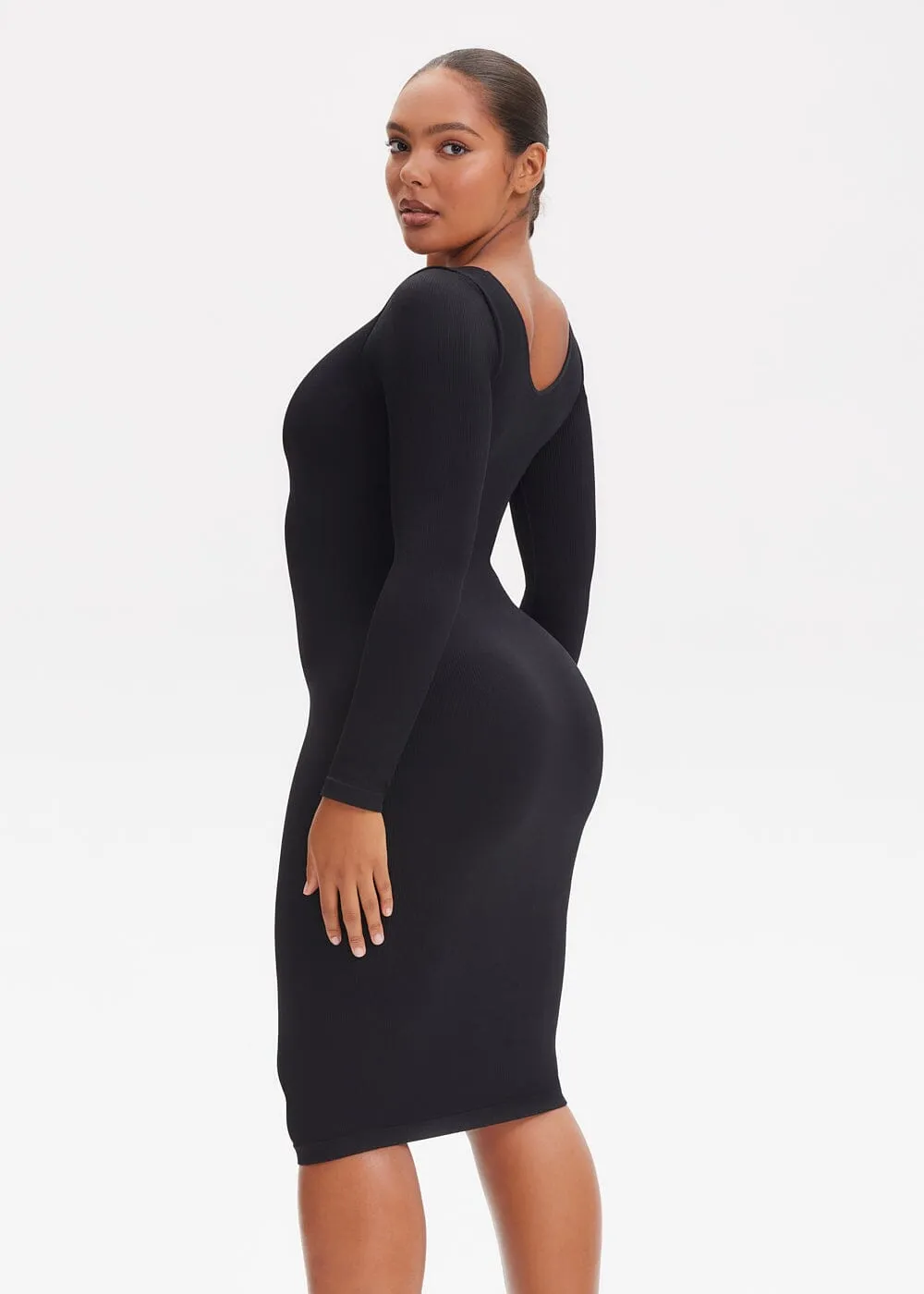 SnatchedKnit V-Neck Long Sleeve Sami Maxi Dress