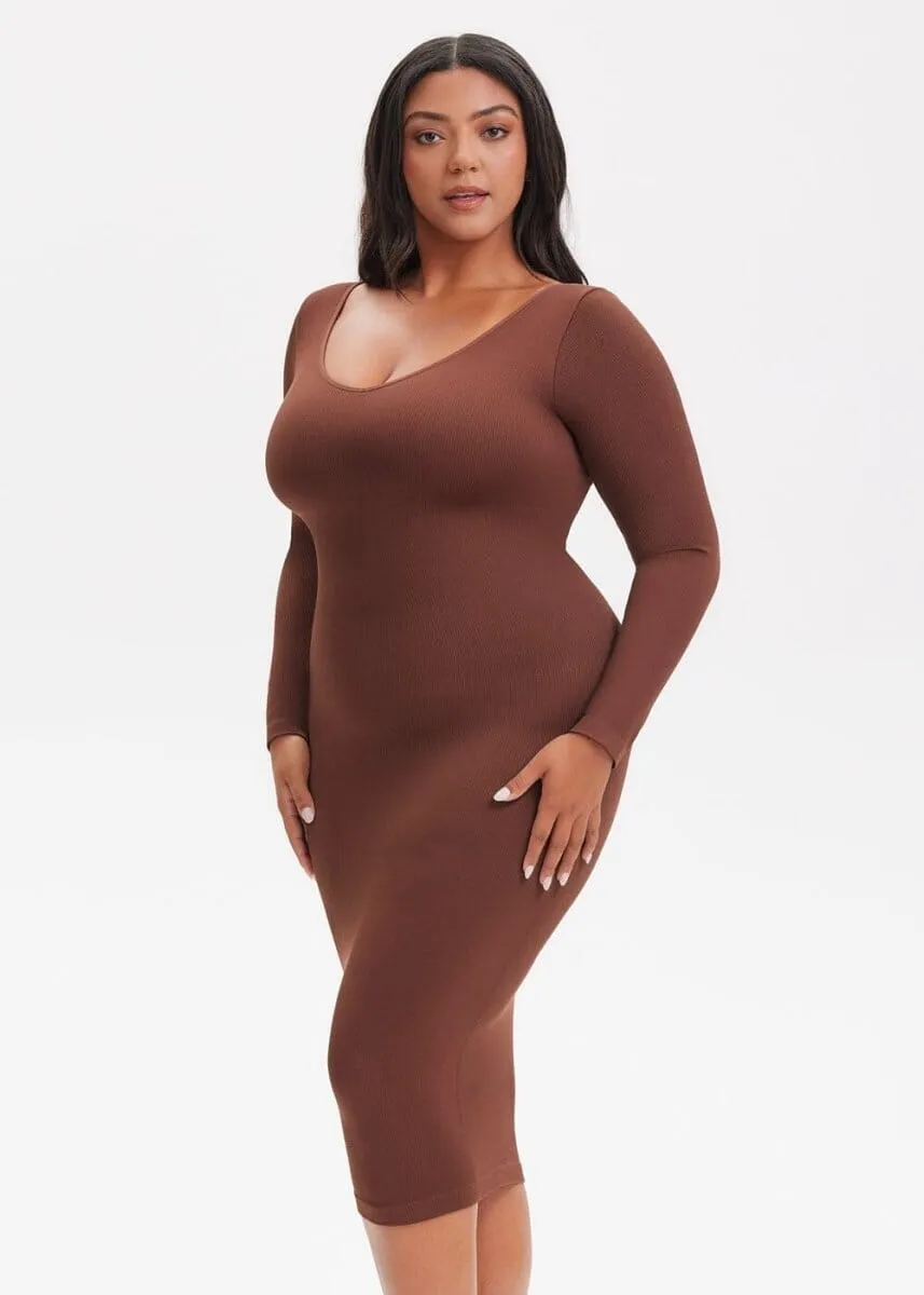 SnatchedKnit V-Neck Long Sleeve Sami Maxi Dress