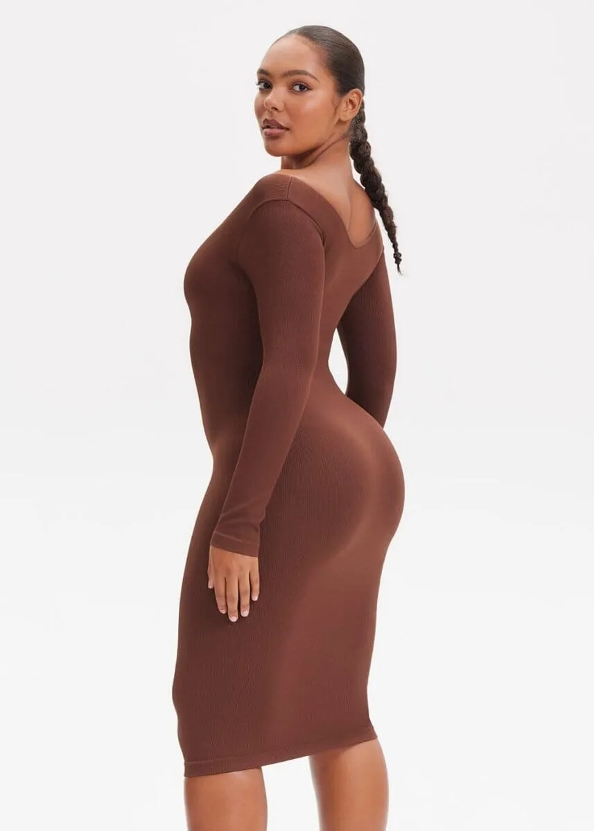 SnatchedKnit V-Neck Long Sleeve Sami Maxi Dress