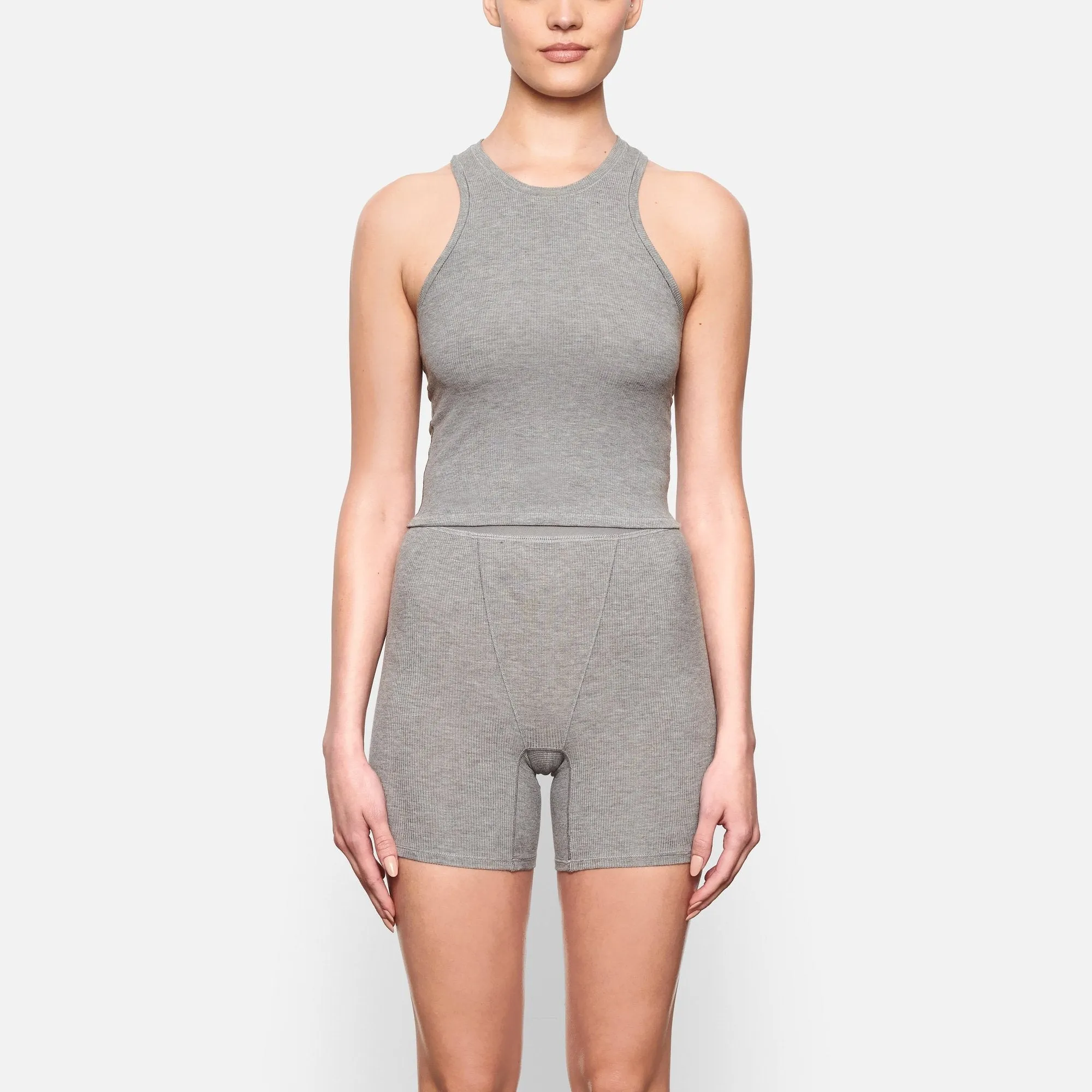 SOFT LOUNGE RACER TANK | HEATHER GREY