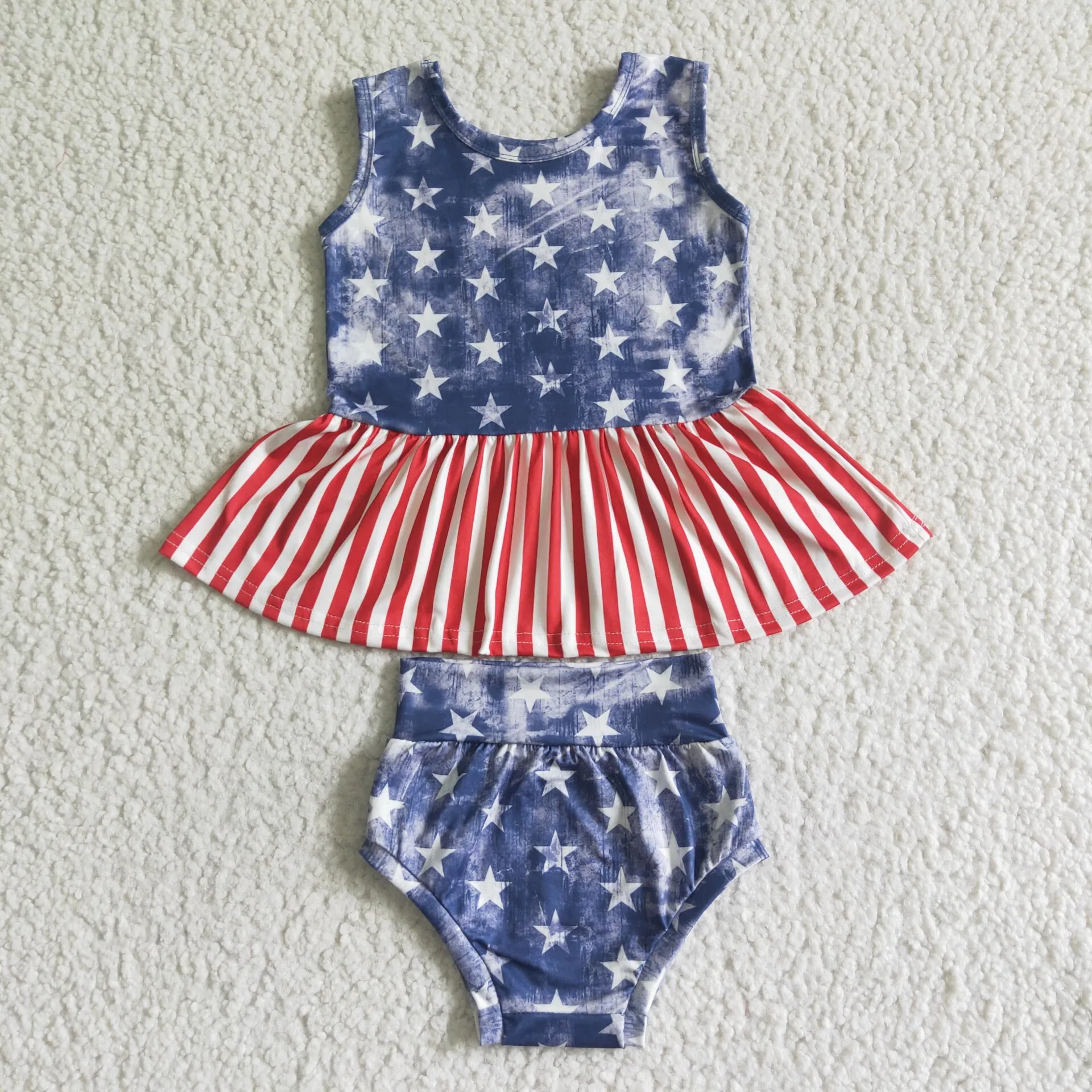 star stripe patchwork tops Bummies Sets A12-12