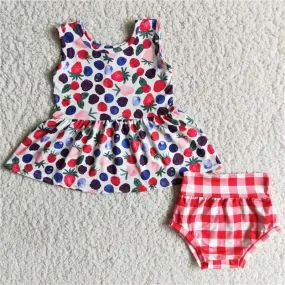 Strawberry blueberry tops Bummies Sets D13-11-1