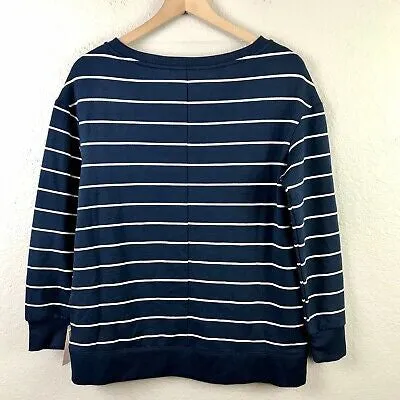 Striped Soft Fleece Lounge Sweatshirt