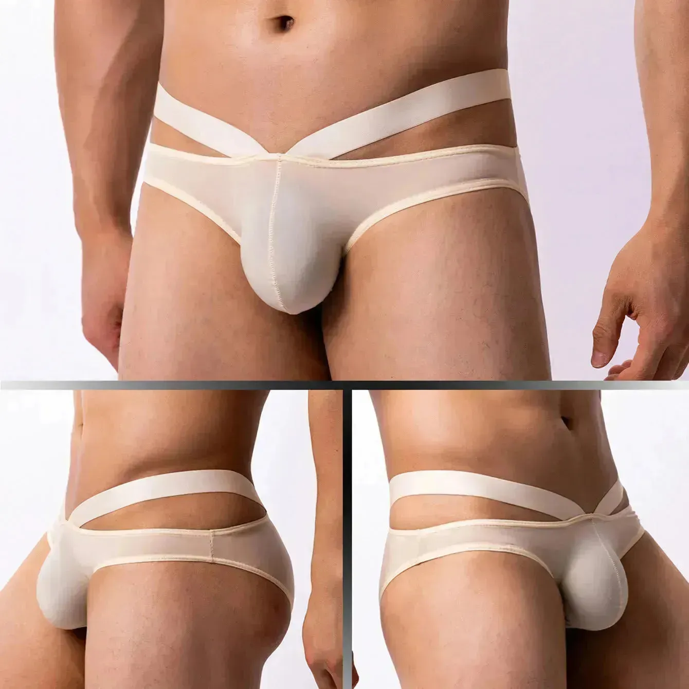 Thin Ice Silk Low Waist Men's Underwear Briefs