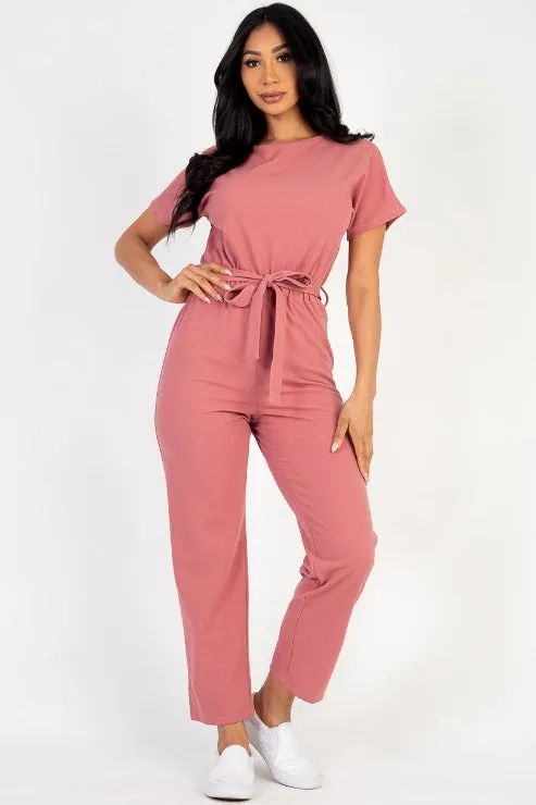 Tie Waist Relaxed Jumpsuit