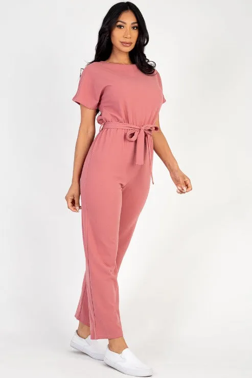 Tie Waist Relaxed Jumpsuit