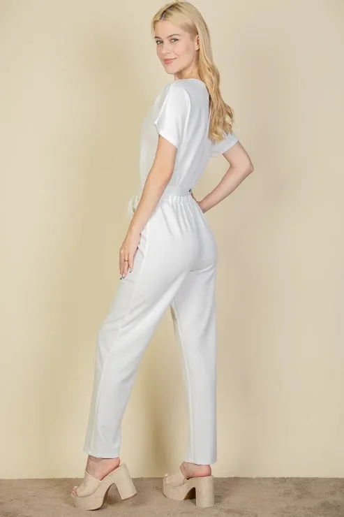 Tie Waist Relaxed Jumpsuit