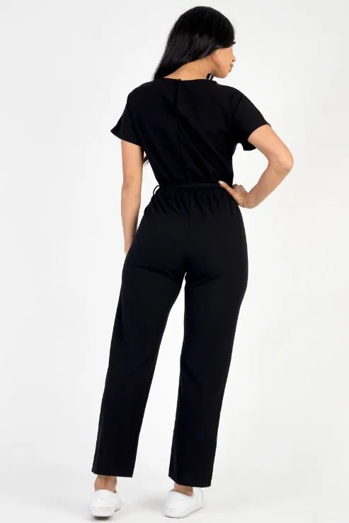 Tie Waist Relaxed Jumpsuit